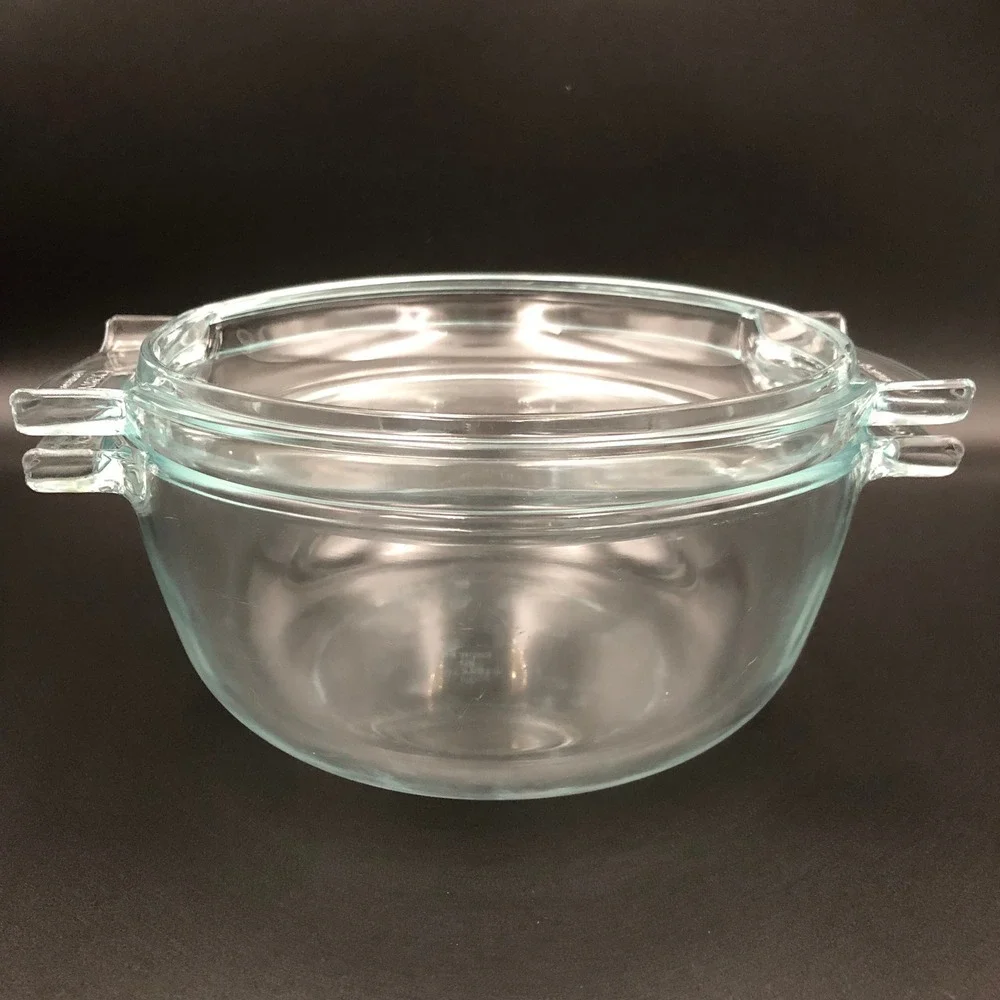 Vintage PYREX de Corning France 453 Clear Glass Casserole Dish Lid 1.5L MCM 70s